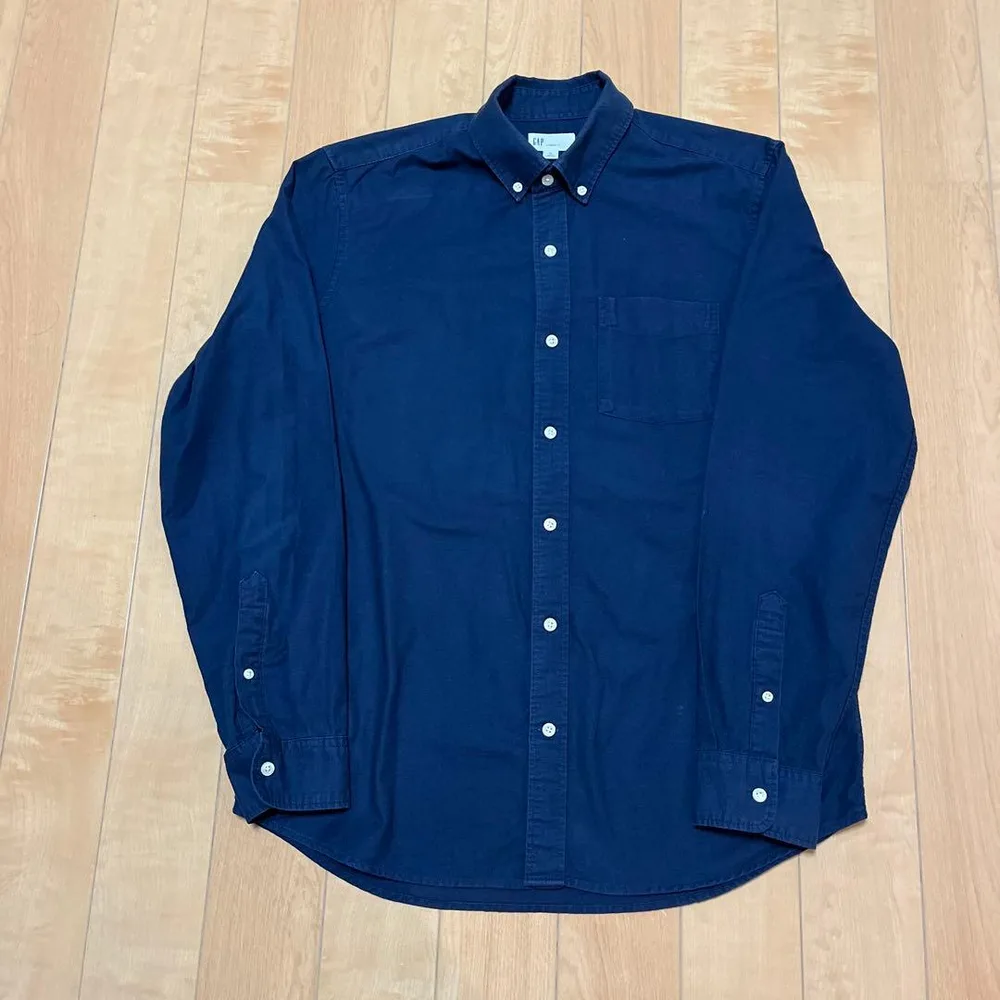GAP ネイビー 長袖シャツ ボタンダウン M