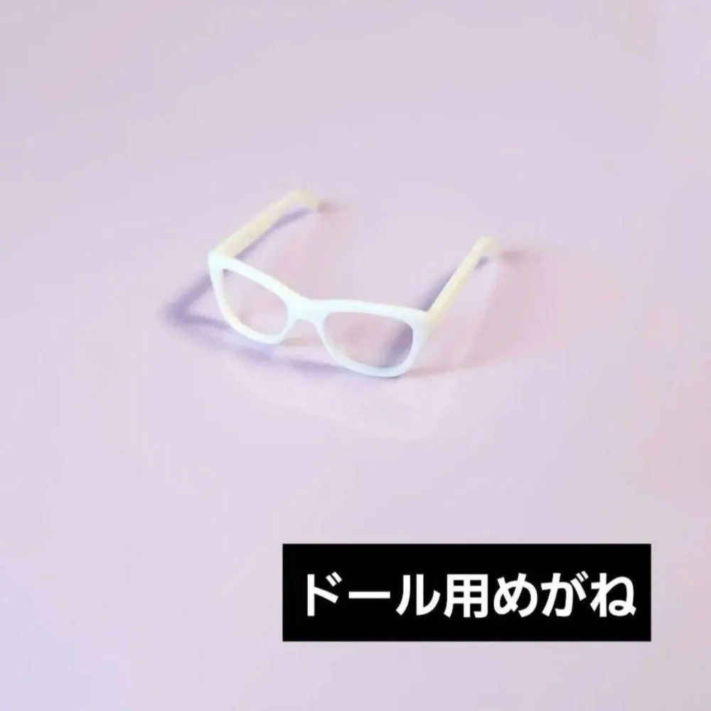 【再値下げ】ドール用♡ミニチュア白ぶちメガネ