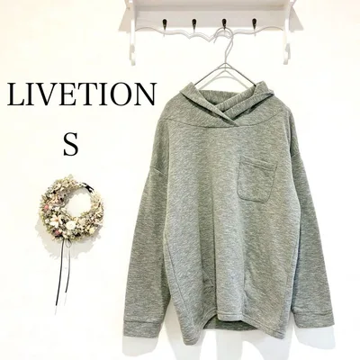 LIVETION グレー Sサイズ トップス スウェット