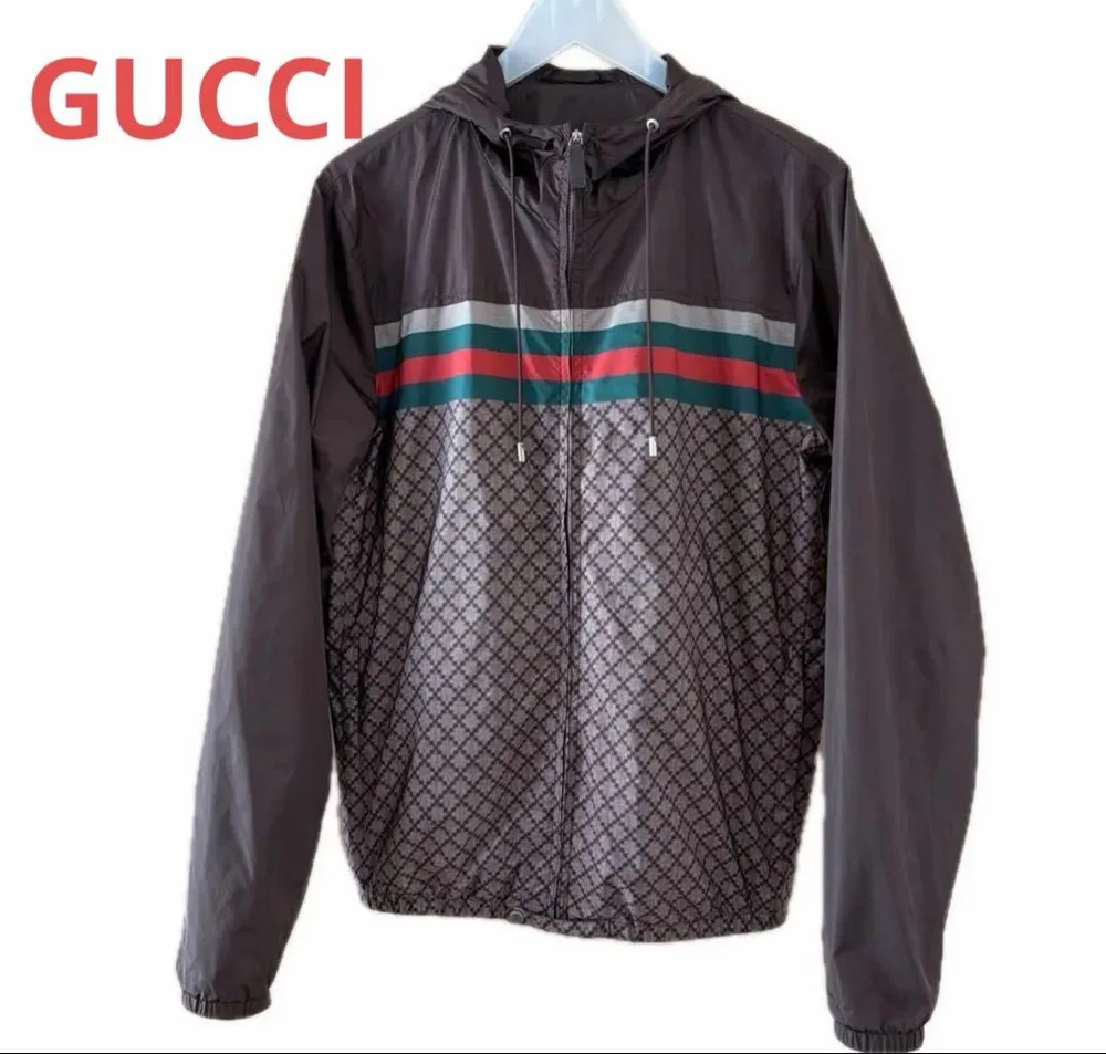 GUCCI グッチ シェリーライン ナイロンジャケット フード付き