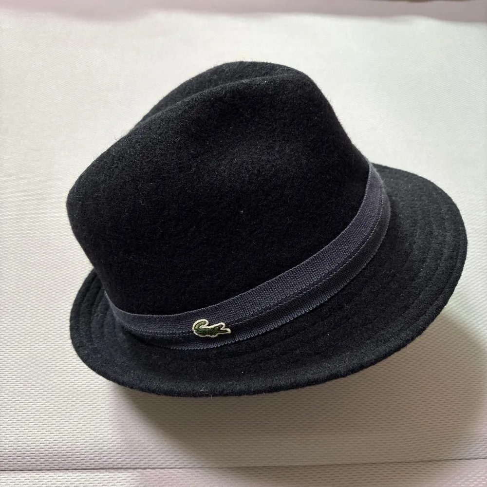 【美品!】メンズ LACOSTE ラコステ 中折れウールハット 帽子 58cm