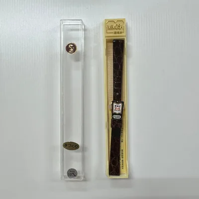 MIMOSA 時計用レザーベルト 10mm ブラウン クロコ型押し