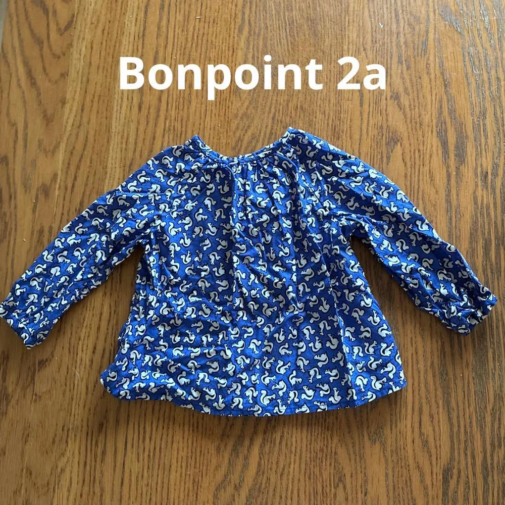 【美品】Bonpoint リス柄 ブラウス 2a