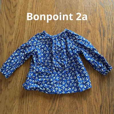 【美品】Bonpoint リス柄 ブラウス 2a