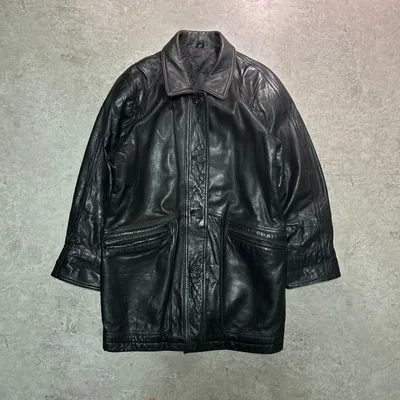 90s カーコート ラムレザー 黒 vintage archive 本革