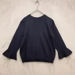 Rirandture♡7分袖 ニット フレア袖 ネイビー M