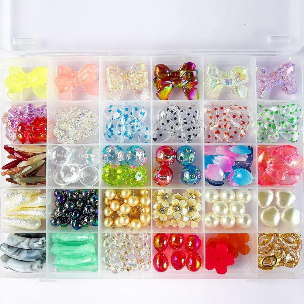 【ケース付き】アクセサリーパーツ 大量セット まとめ売り アクリルビーズ 材料⑤