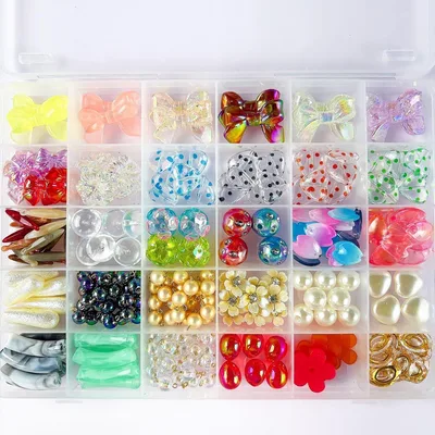 【ケース付き】アクセサリーパーツ 大量セット まとめ売り アクリルビーズ 材料⑤