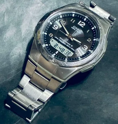 稼働品 電波ソーラー CASIO アナデジ WVA-M480