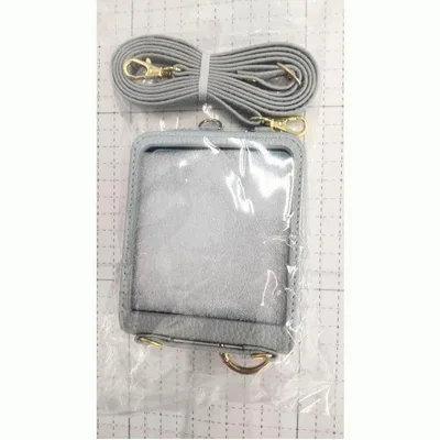 新品✨Galaxy Z Flip 対応 スマホショルダー ケース グレー