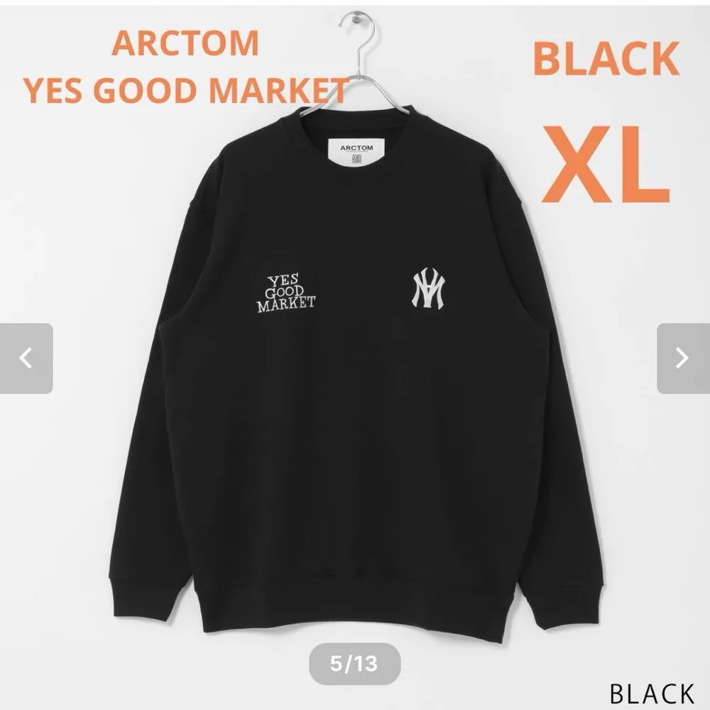 ARCTOM YES GOOD MARKET スウェット ブラック