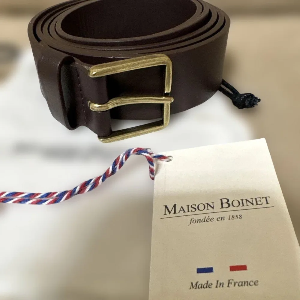 MAISON BOINET ロングレザーベルト ブラウン 85/34