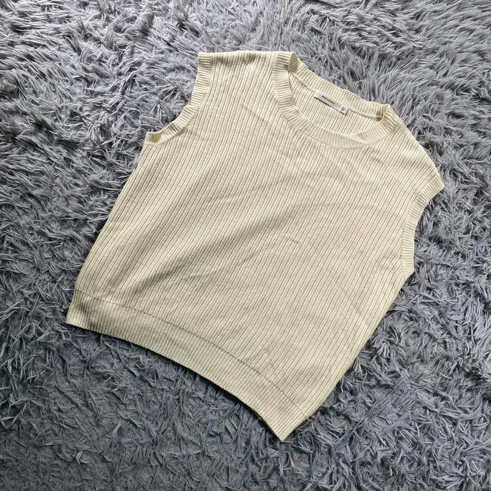MOUSSY マウジー リブニットベスト ノースリーブ アイボリー FREE