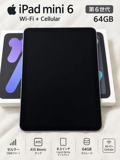美品 Apple iPad mini 6 64GB Cellular+α