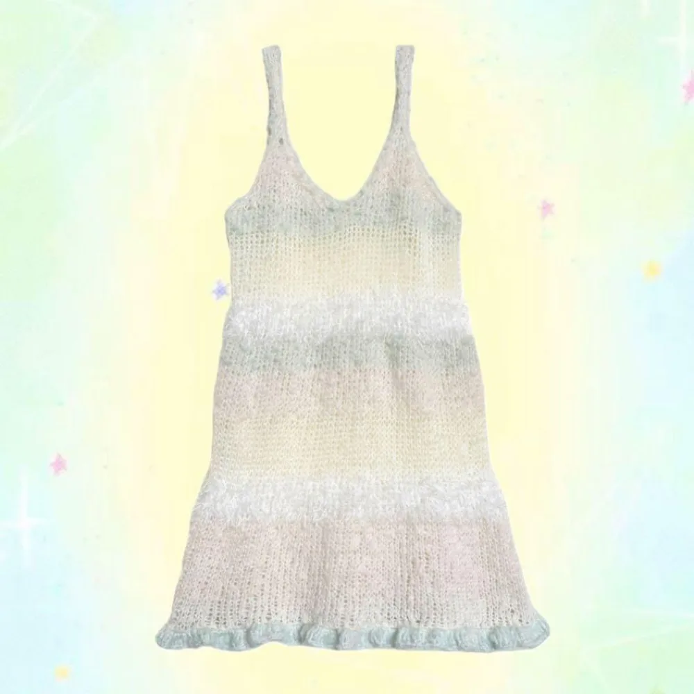 ニットワンピース ハンドメイド 編み物 チュニック ワンピース