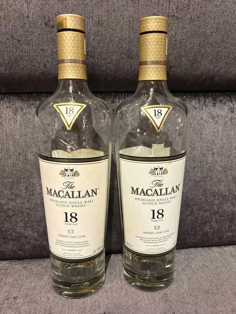 The Macallan 18年 シェリーオークカスク 空き瓶2本セット