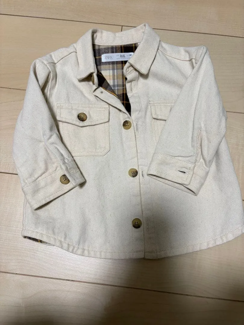 ZARA キッズ ジャケット アイボリー コンフォートシャツジャケット