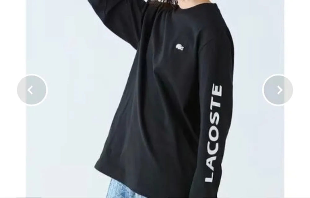 ラコステ ヘビーウェイト スリーブプリント ロングリブスリーブTシャツ L 新品