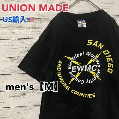 ●T98【アメリカ製】 UNION MADE Tシャツ ブラック系 メンズ【M】