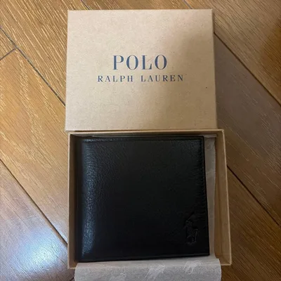 ポロラルフローレン2つ折り財布(小銭入れなしタイプ)ブラック
