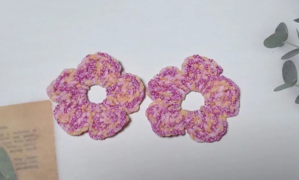 ハンドメイド 花 ヘアゴム No.10