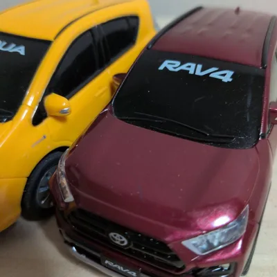 トヨタ RAV4 AQUA4 プルバックカー2台セット 11cmサイズ
