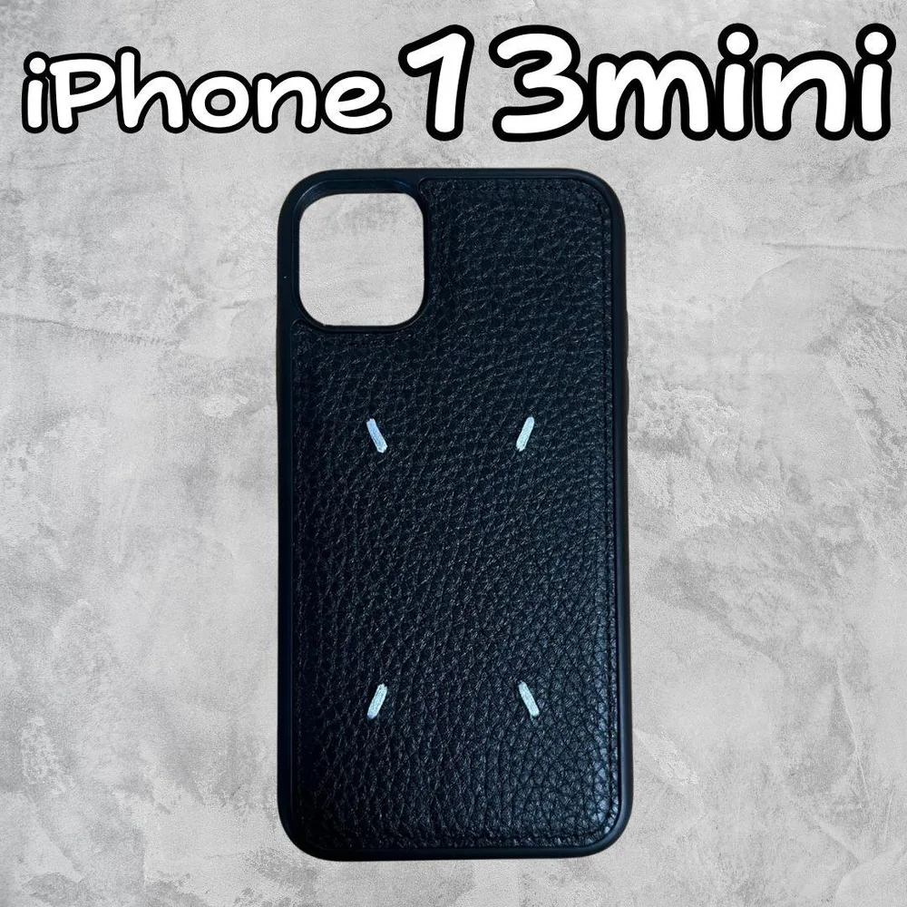 ☆iPhone13mini✿スマホケース ブラック 黒 レザー刺繍韓国高級おしゃ