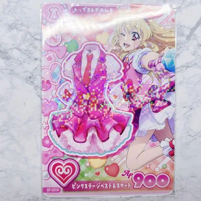 アイカツ ピンクステージベスト&スカート カード 星宮いちご 配布 アンコール
