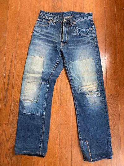 BLUE BLUEのパッチワークデザイン加工デニム