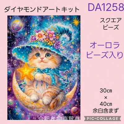 DA1258★ダイヤモンドアートキット★スクエアビーズ★オーロラビーズ入り