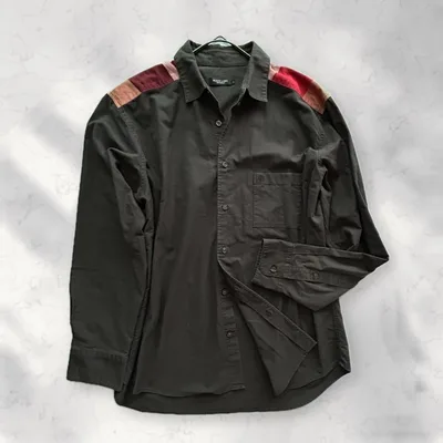 ✨ブラックレーベルクレストブリッジ シャツ LL 薄黒グレー HN368