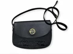 希少NINA RICCI ニナリッチショルダーバッグ 黒ブラック 総柄ロゴ