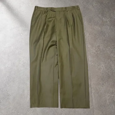 dunhill メンズ スラックス パンツ オリーブ チェック柄 slacks