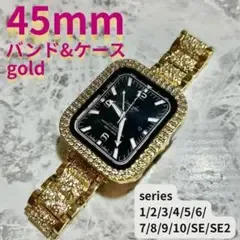 アップルウォッチ applewatch バンド ケース ゴールド 45mm