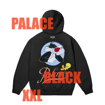 PALACE ugg looney tunes hoodie BLACK XXL