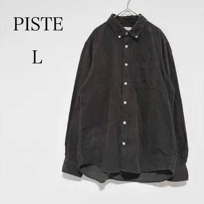 PISTE コーデュロイ素材 ボタンダウンシャツ 長袖 綿100% 【L】