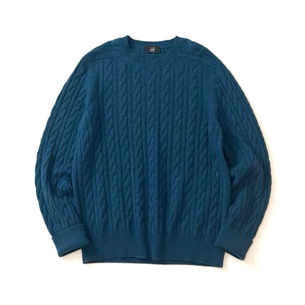 【美品】ダンヒル ニット セーター カシミヤ100% ケーブル編み 現行 L