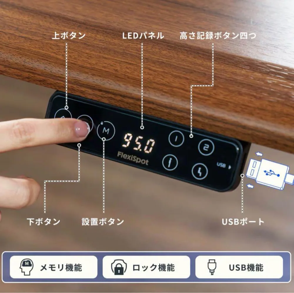 フレキシスポット 電動昇降デスク 天板なし 脚(黒) E7HB 未開封