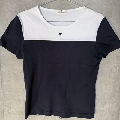 courreges 半袖Tシャツ ブラックホワイト