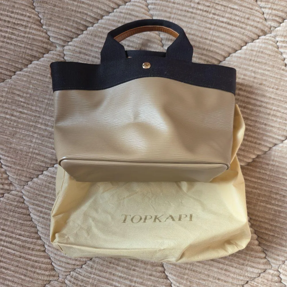 TOPKAPI トートバッグ ベージュ×ブラック