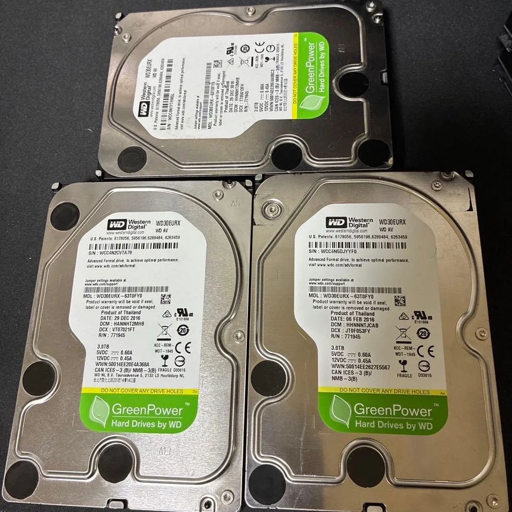 Western Digital WD30EURX 3個セット 0 動作未確認