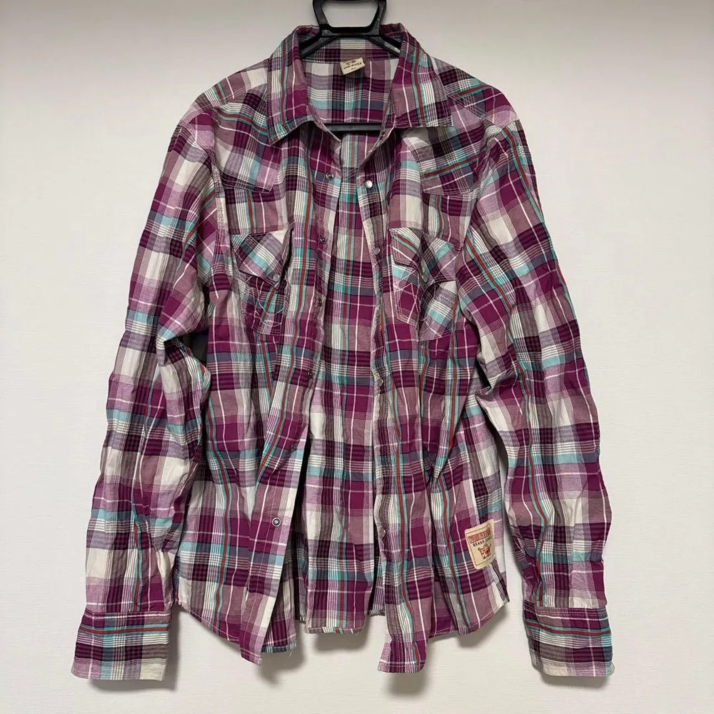 TRUE RELIGION チェック柄 長袖シャツ 4XL