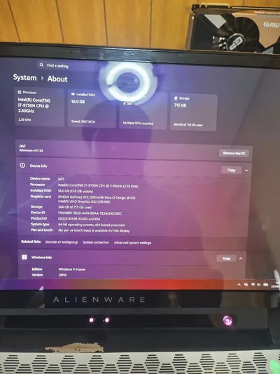 Alienware m15 R2 oled 4k rtx2080