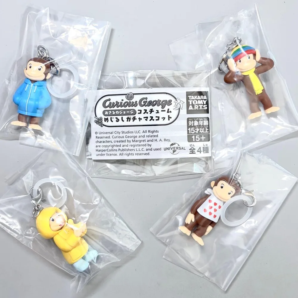★全4種コンプセット★ おさるのジョージ コスチュームめじるしガチャマスコット