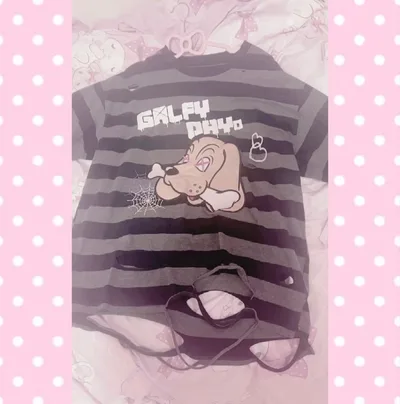 ♥GALFY ボーダー ダメージ加工 Tシャツ 中型犬♥