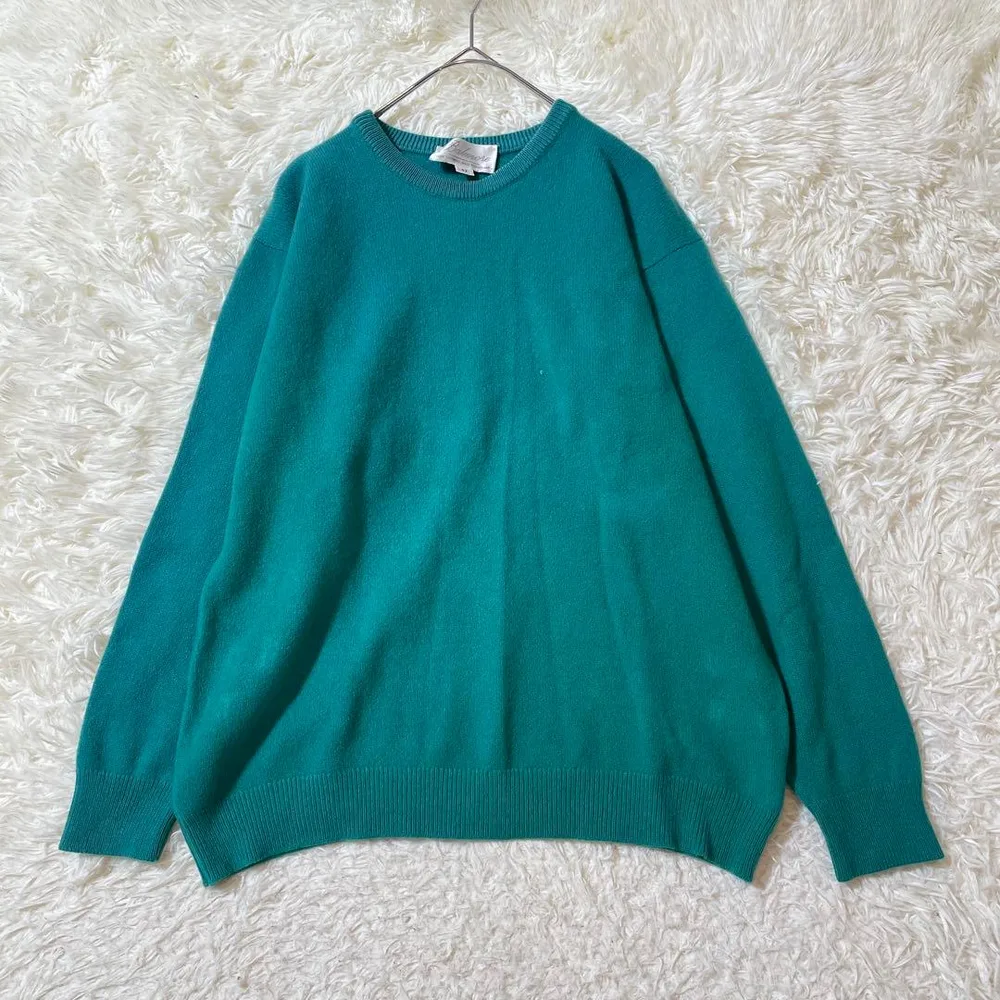 Balmore カシミヤ100% クルーネックニット 42 グリーン