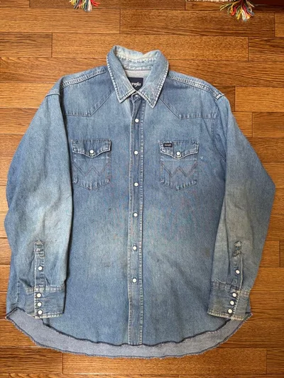 【最終お値下げ】Wrangler デニムシャツ 長袖 ウエスタン