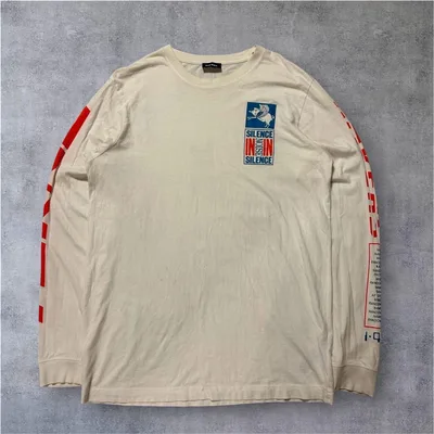 ディーゼル メンズ長袖Tシャツ 00s バックプリント 綿 白 S Y2K