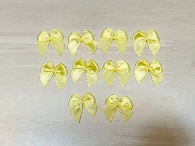 サテンリボン イエロー 黄色 10個セット ハンドメイド パーツ