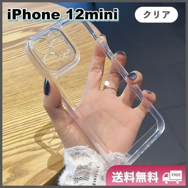 iPhone 12mini ソフトケース 透明クリア カバー レンズ保護 耐衝撃